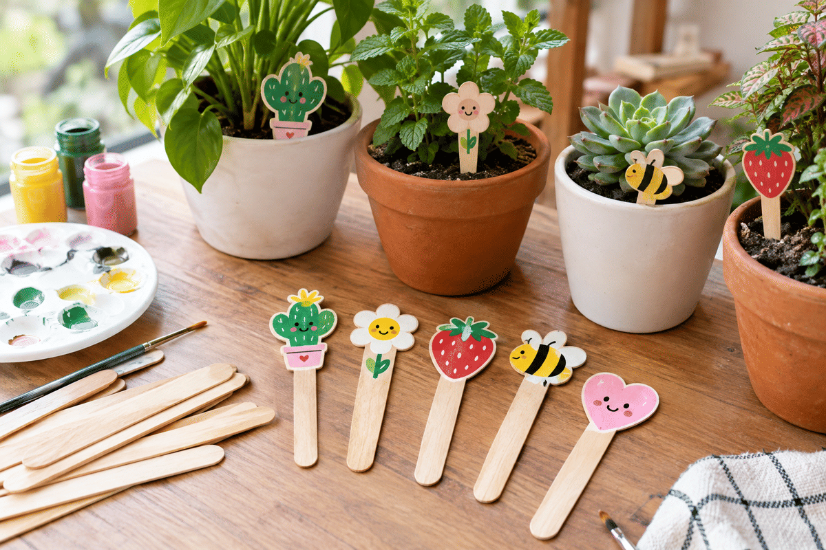 Cara Membuat Label Tanaman Lucu dari Stik Es Krim