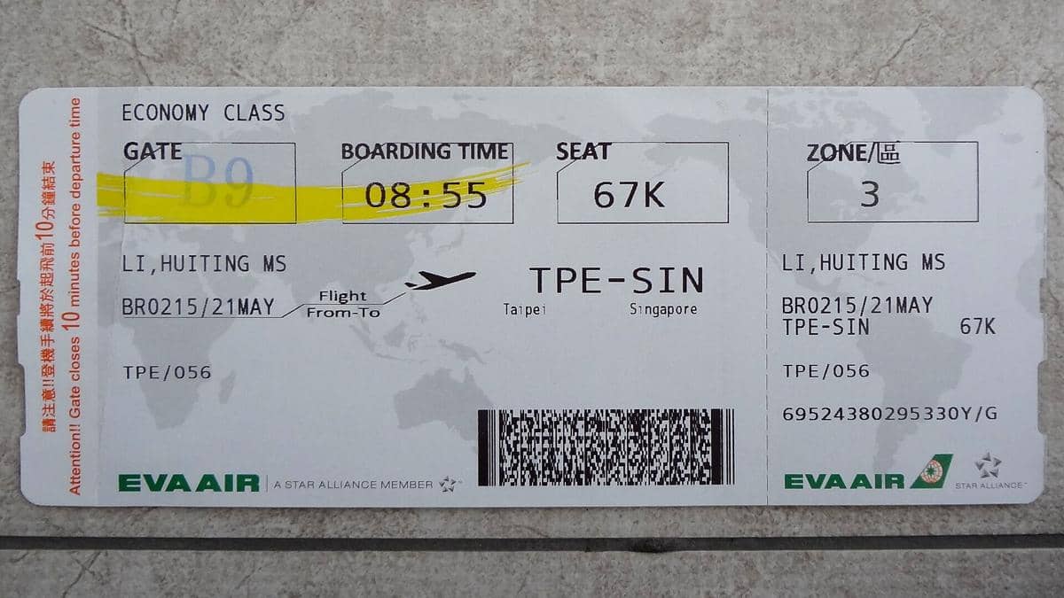 Potret tiket pesawat