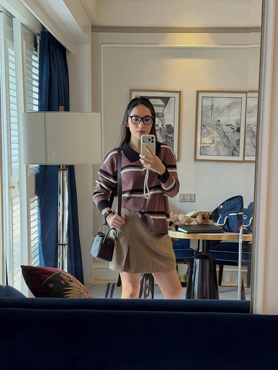 outfit serba cokelat Nabila Gardena