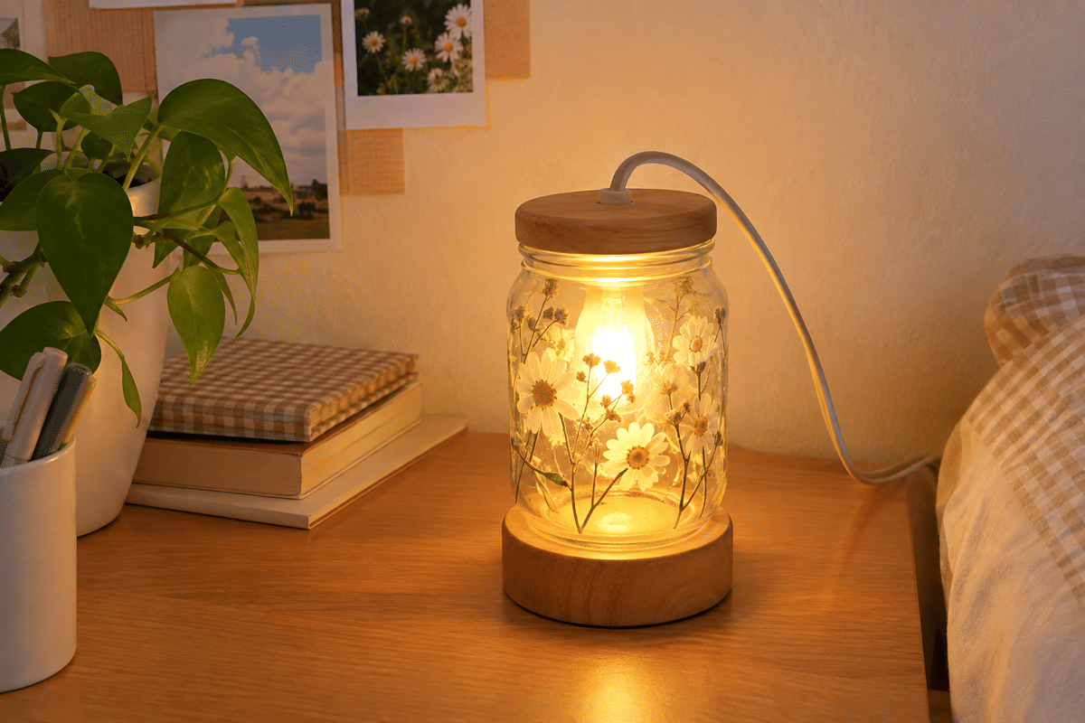 DIY Lampu Tidur dari Toples Bekas, Kamar Jadi Estetik!