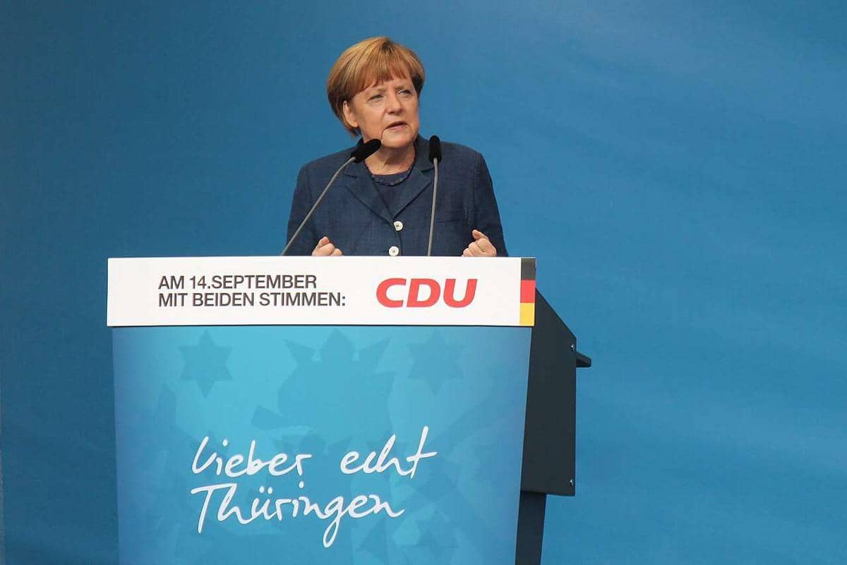 Angela Merkel di Apolda pada 13 September 2014