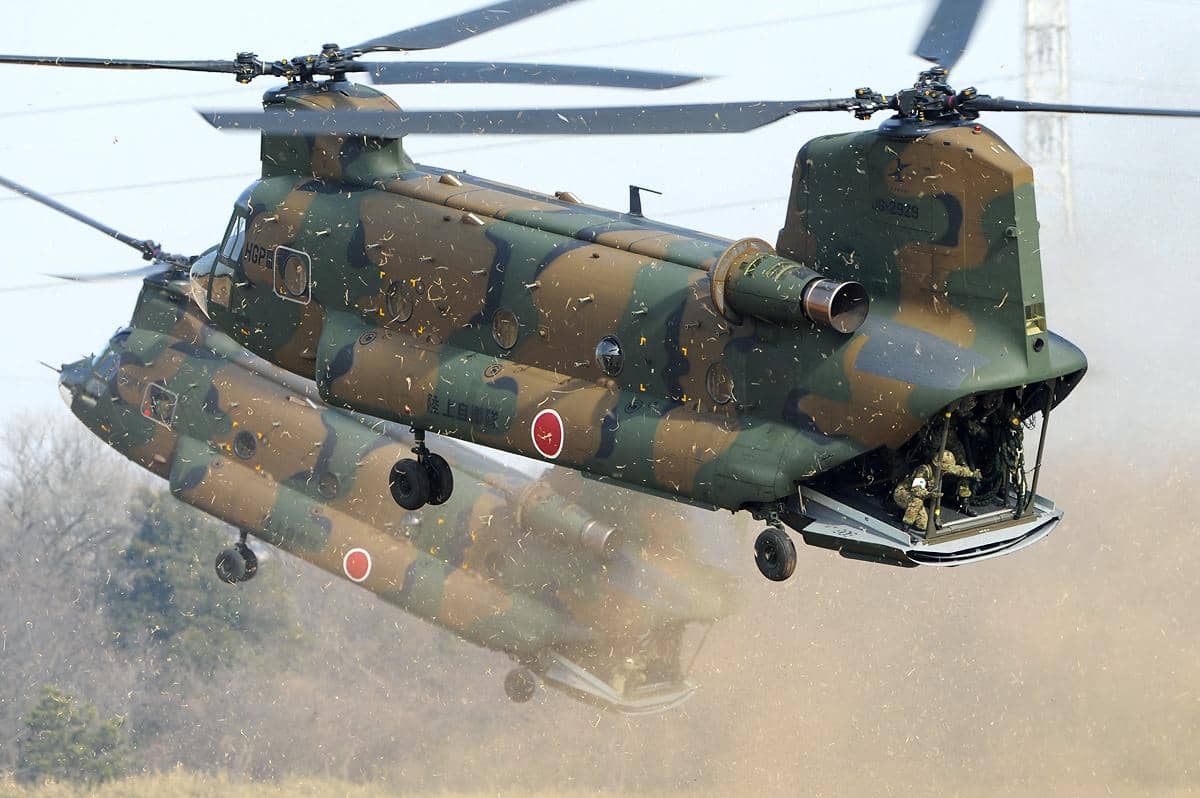 potret helikopter Chinook milik Pasukan Bela Diri Darat Jepang