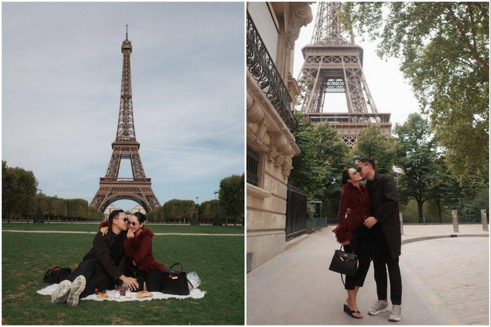 Merdi Octavia dan Suami Jalan-jalan di Paris, Piknik di Menara Eiffel!