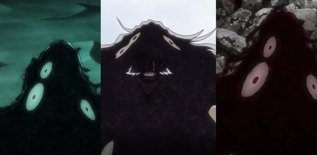 Yhwach tampak hadir secara omnipresent di tiga dunia dalam adegan Bleach TYBW Part 4 produksi Pierrot.