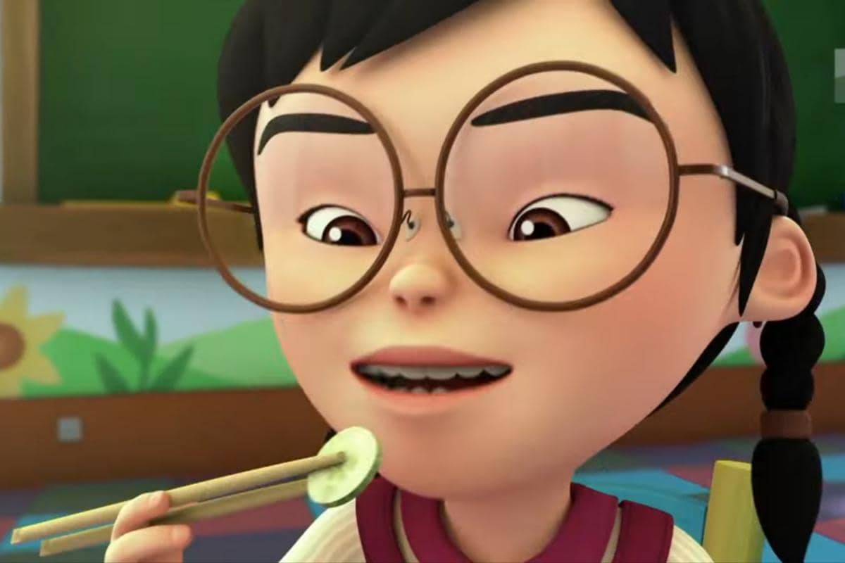 Karakter Upin & Ipin yang jago pakai sumpit