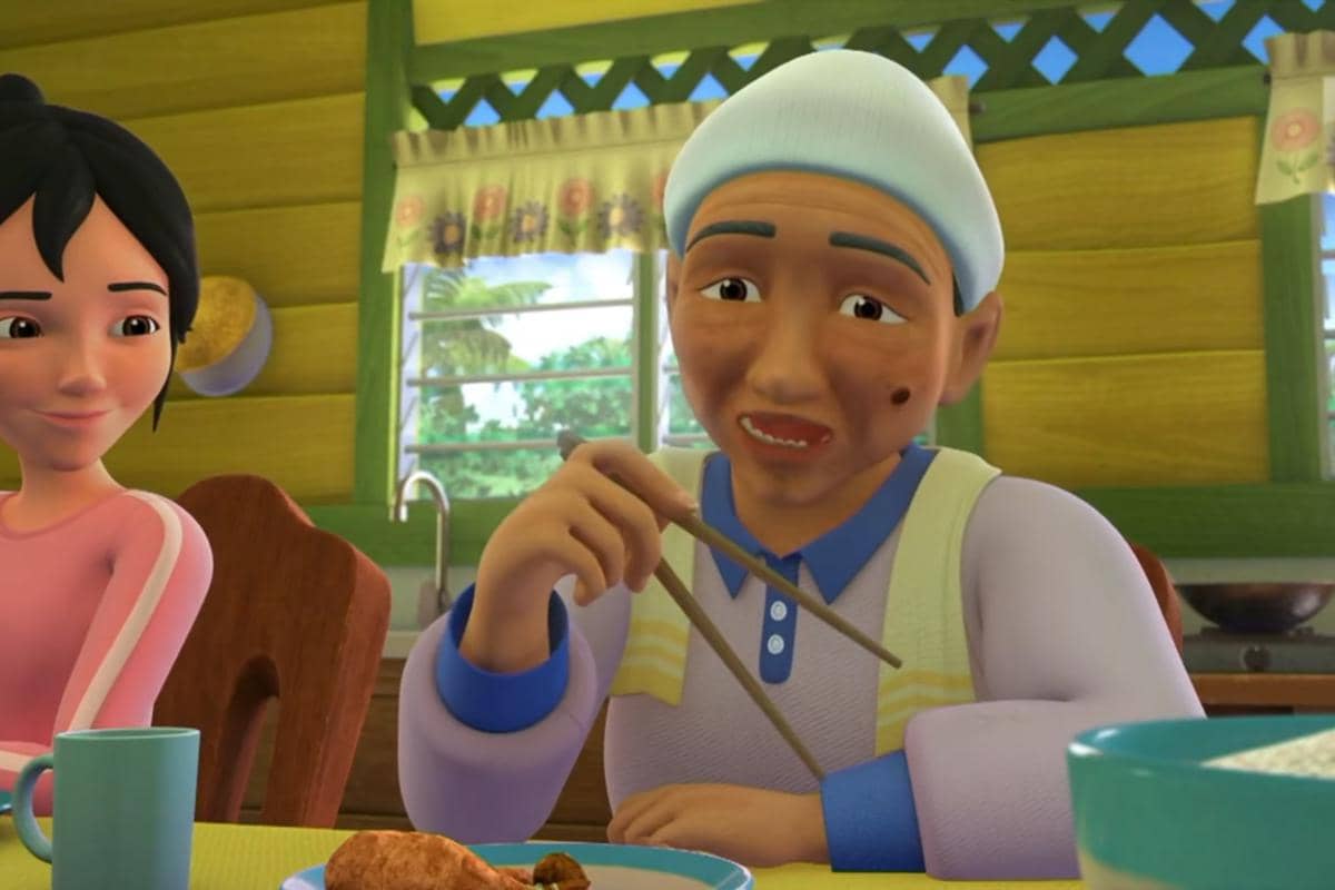 Karakter Upin & Ipin yang jago pakai sumpit