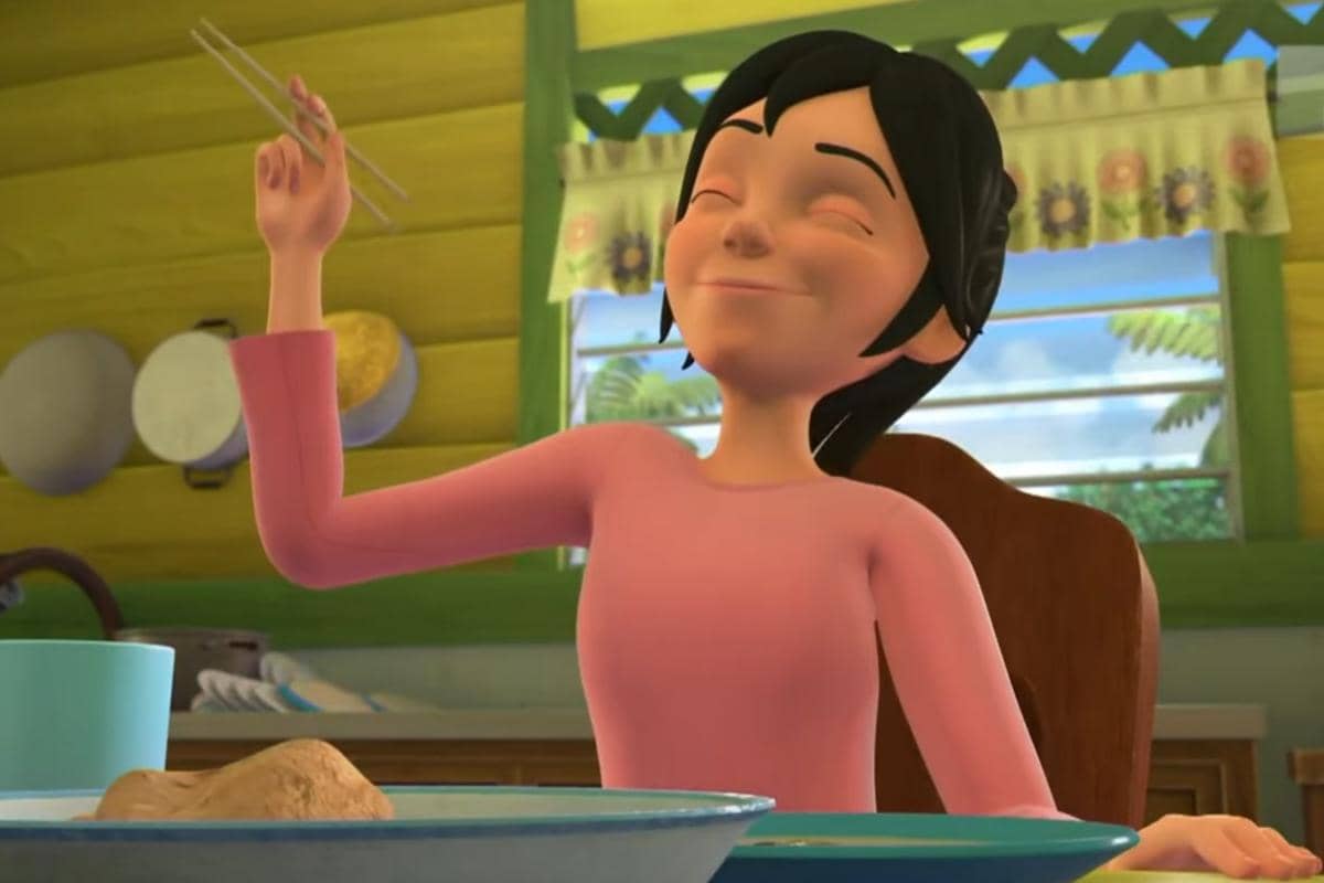 Karakter Upin & Ipin yang jago pakai sumpit