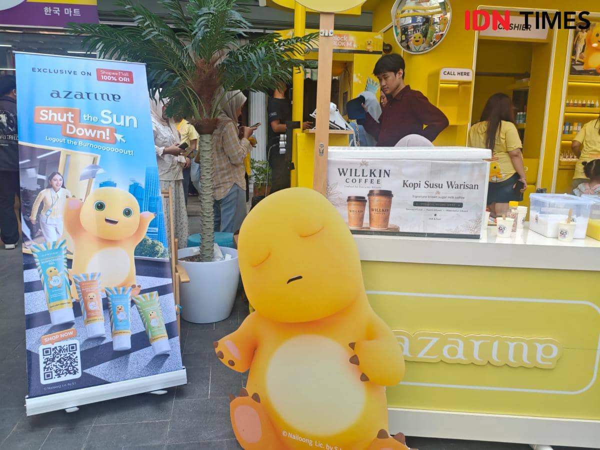 Acara "Healing Bareng ke Sun-Block di Blok M" pada Minggu (12/9/2026) di Pasaraya Blok M. (IDN Times/Febriyanti Revitasari)