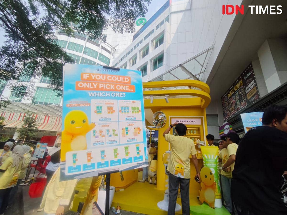 Acara "Healing Bareng ke Sun-Block di Blok M" pada Minggu (12/9/2026) di Pasaraya Blok M. (IDN Times/Febriyanti Revitasari)