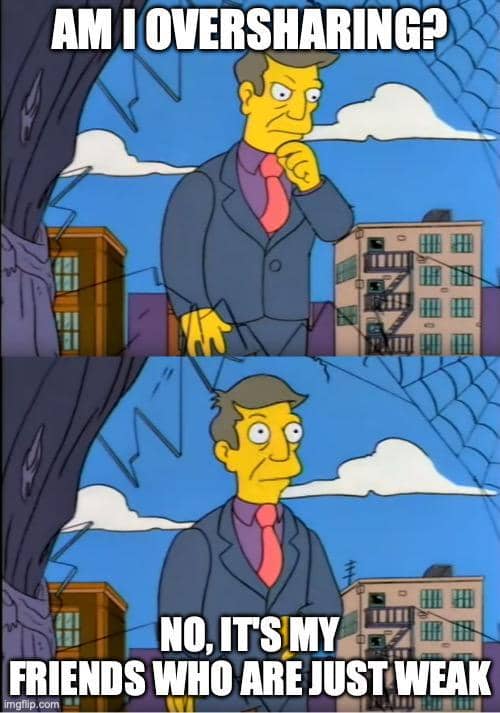 meme kartun tentang oversharing