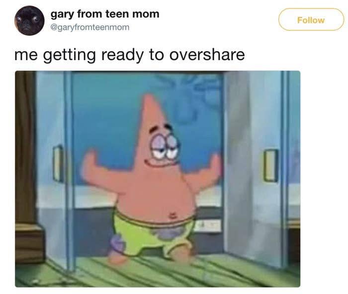 meme kartun tentang oversharing