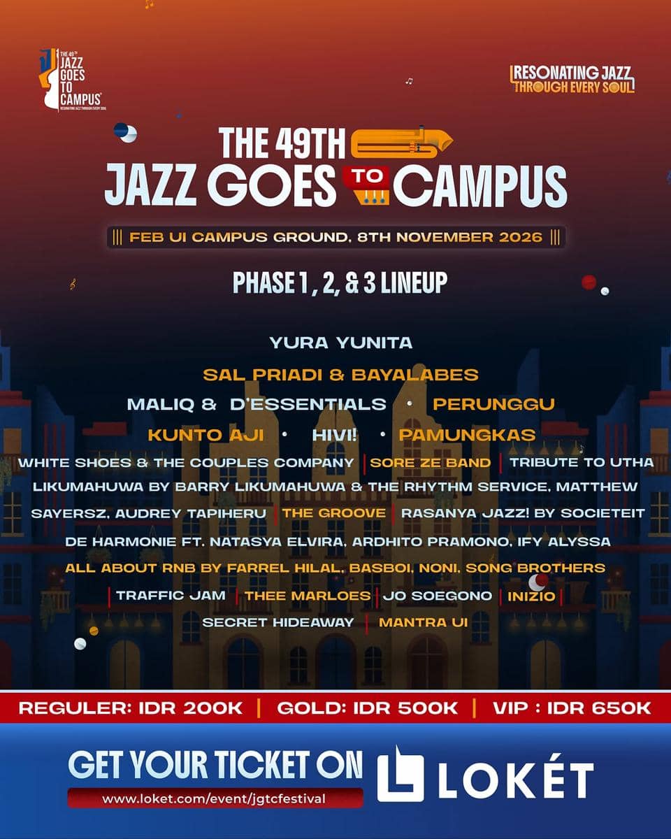 Materi promosi resmi Jazz Goes to Campus 2026 yang diunggah melalui akun Instagram JGTC Festival.