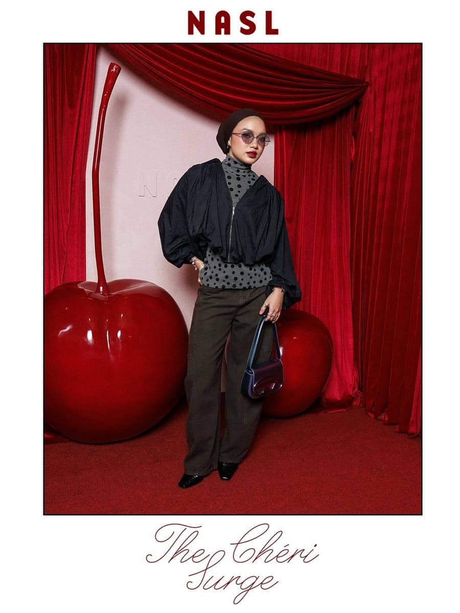 gaya outfit polkadot Nadya Aisha