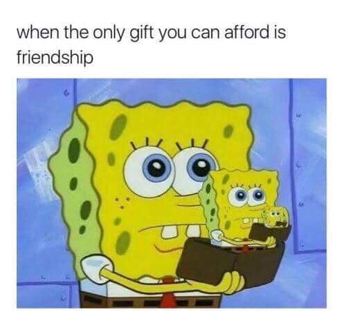 meme SpongeBob tentang hadiah