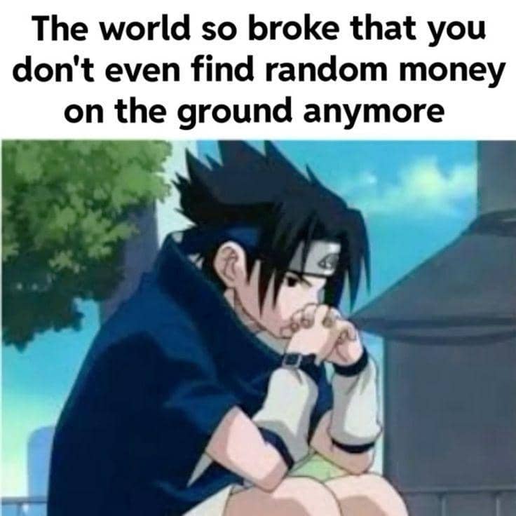 meme anime tentang gak punya uang