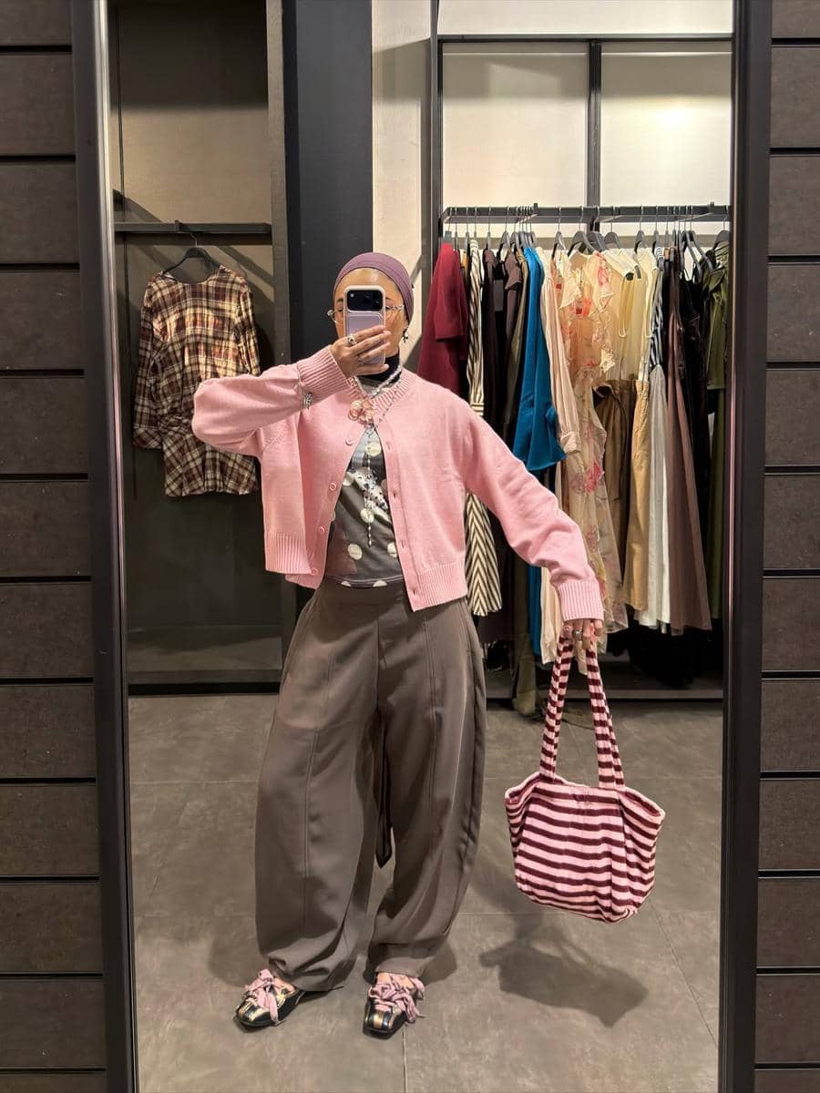 gaya outfit polkadot Nadya Aisha