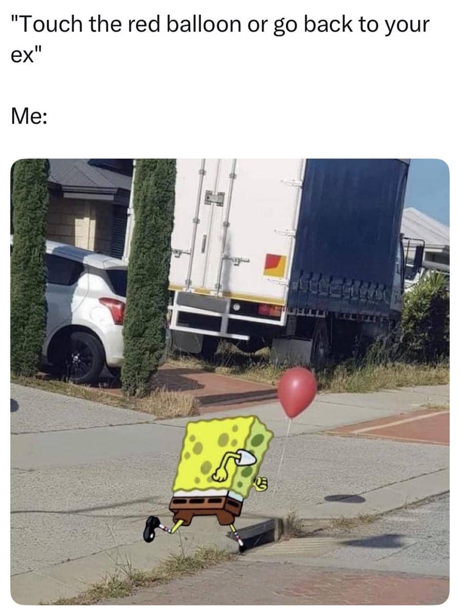meme SpongeBob tentang balon