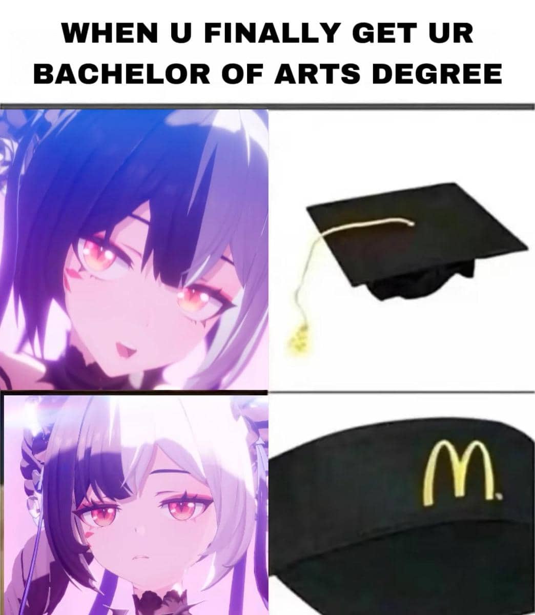 meme anime tentang gelar akademik dan jurusan kuliah