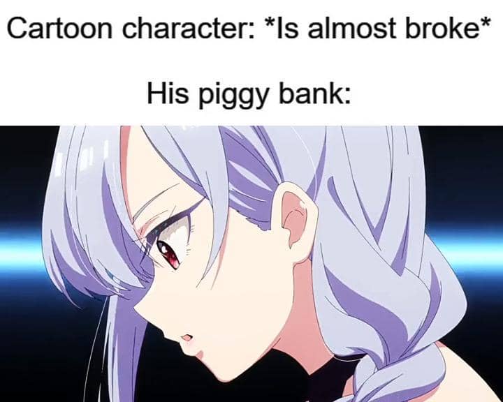 meme anime tentang gak punya uang