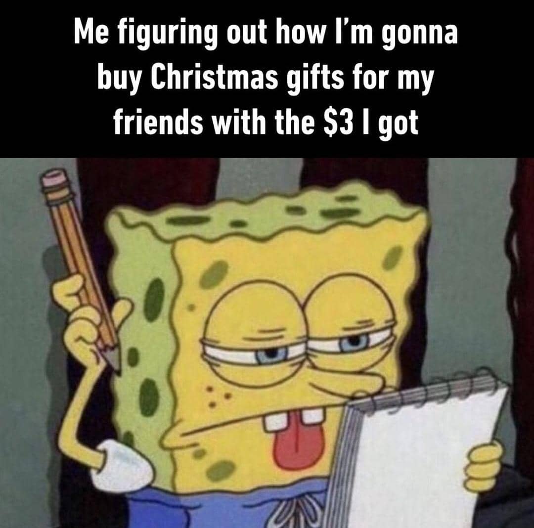 meme SpongeBob tentang hadiah