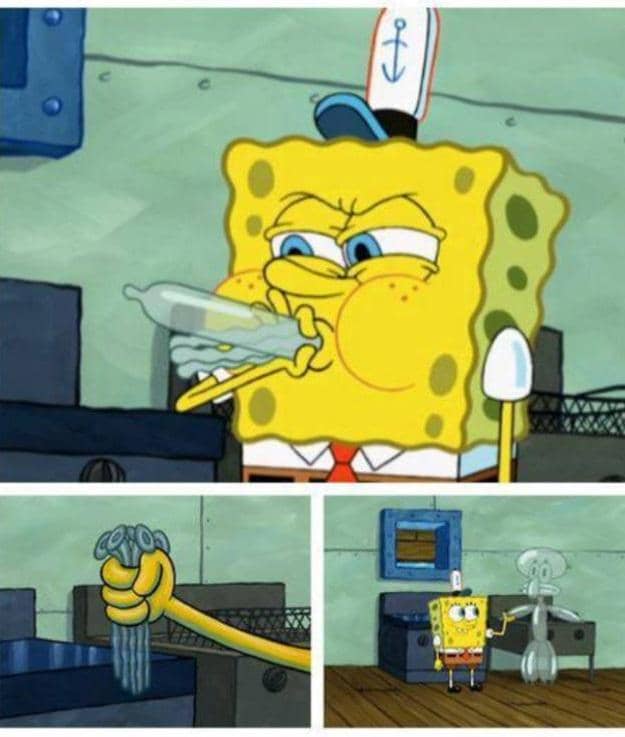meme SpongeBob tentang balon