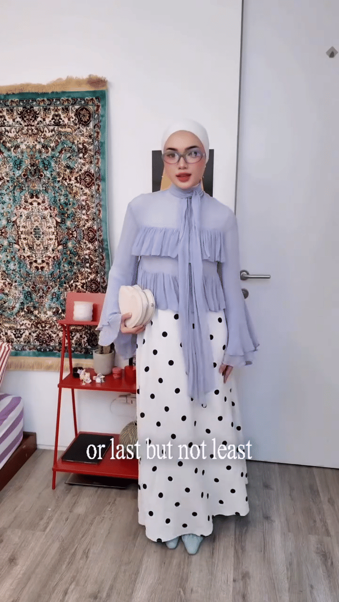 gaya outfit polkadot Nadya Aisha