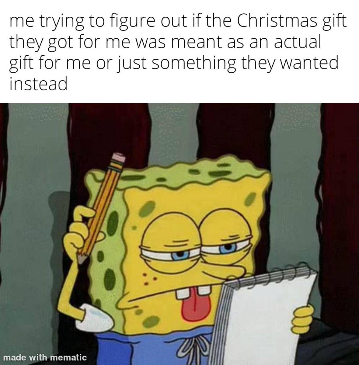 meme SpongeBob tentang hadiah