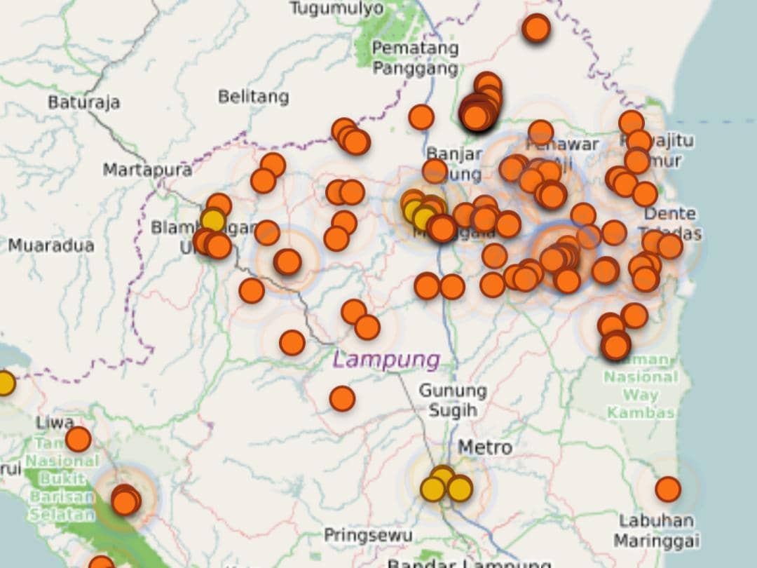 Puncak Kemarau 113 Hotspot Terdeteksi di Lampung, Mesuji Terbanyak