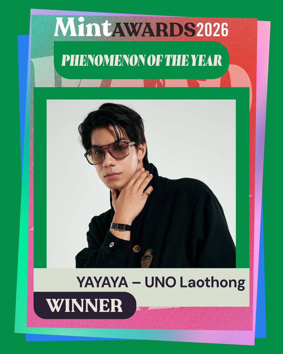 Uno Laothong menang Phenomenon of The Year di Mint Awards 2026.