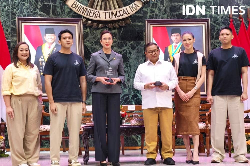 Potret press conference konser Ye Live in Jakarta yang digelar di Balai Kota DKI Jakarta, Selasa (15/9/2026) (IDN Times/Juan Dwi)