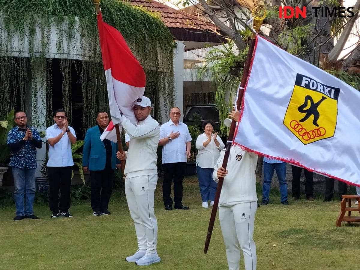 Enam atlet karate Indonesia menghadiri pelepasan resmi oleh FORKI untuk Asian Games 2026 mendatang.