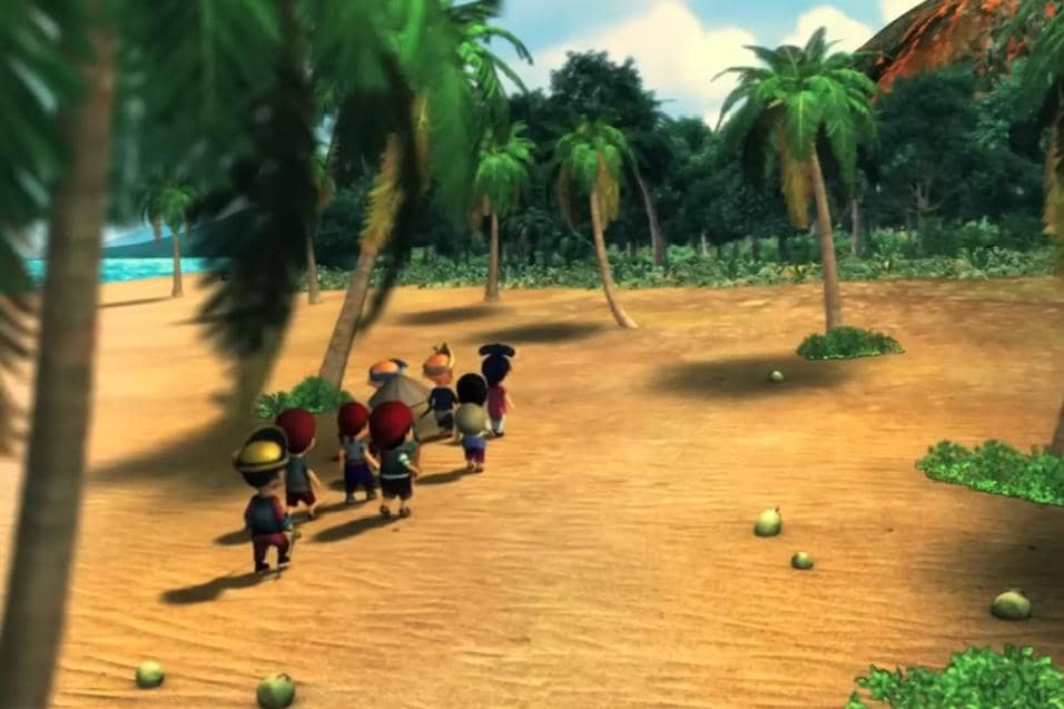 dimensi di mana para karakter Upin & Ipin berubah jadi pengembara laut yang berniat mencari keberadaan bola kuasa ajaib