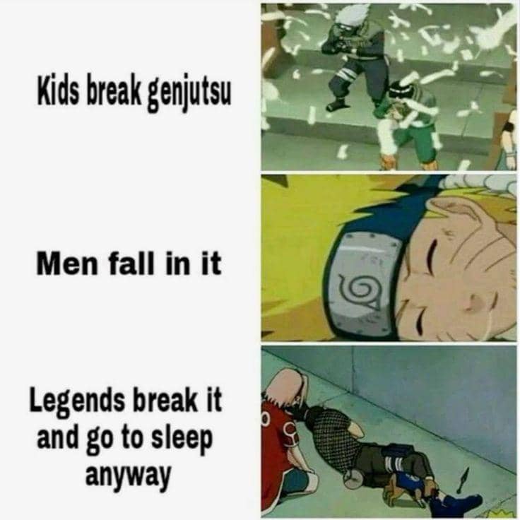 meme Naruto tentang tidur