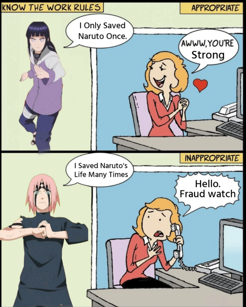 meme Naruto tentang standar ganda