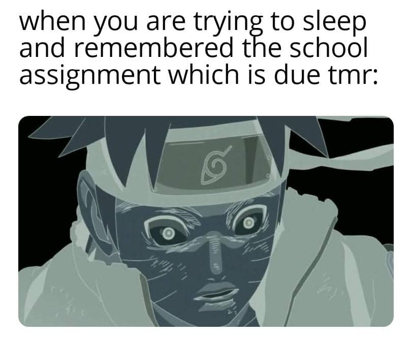 meme Naruto tentang tidur