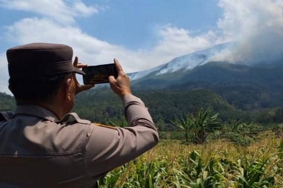 Kebakaran Gunung Lawu di Ngawi Sulit Dijangkau, 50 Hektar Ludes