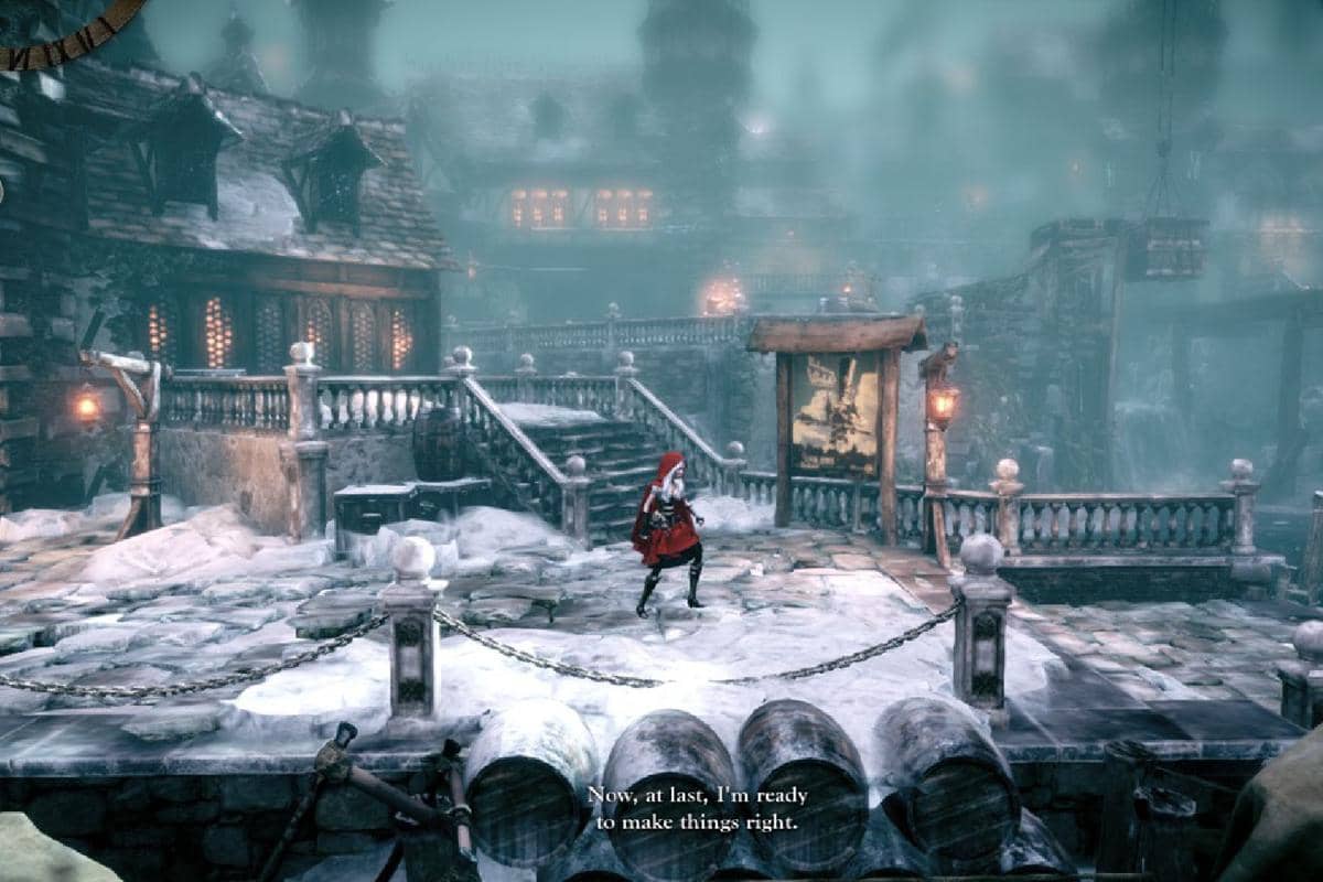 cuplikan gameplay Woolfe: The Red Hood Diaries
