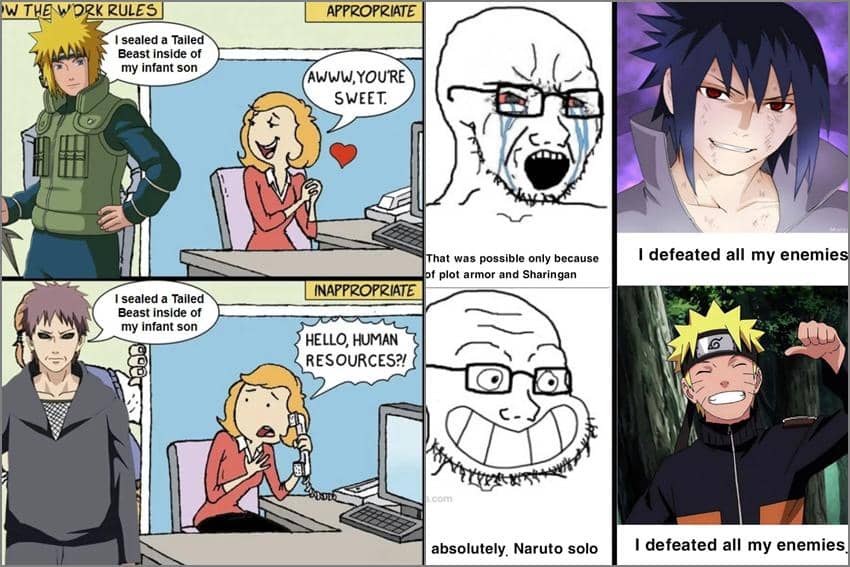 8 Meme Naruto tentang Standar Ganda, Sasuke Dizalimi?