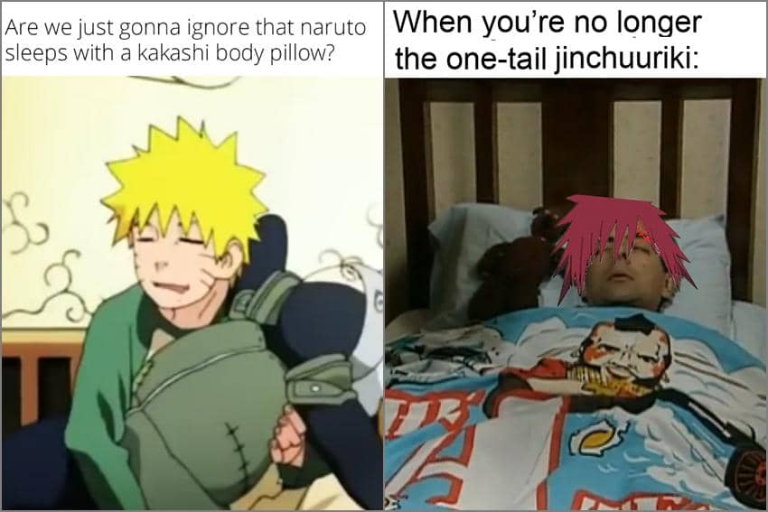8 Meme Naruto tentang Tidur, Naruto Punya Guling Kakashi?