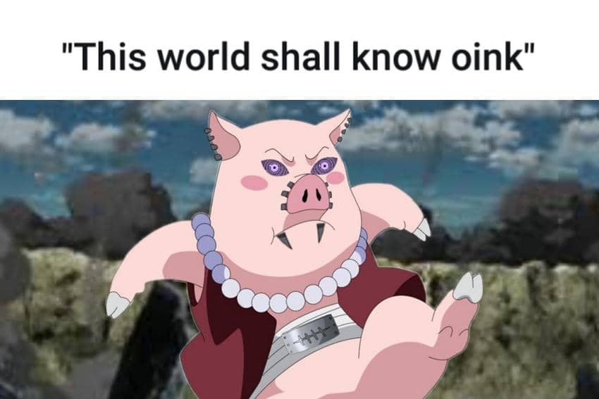 8 Meme Naruto tentang Tonton, Babi Peliharaan Tsunade