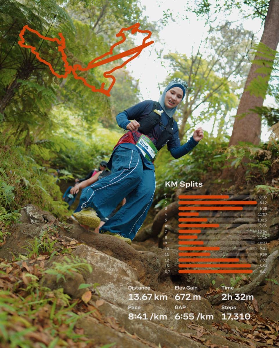 Dwi Handayani pertama kali ikut trail run di Cikole