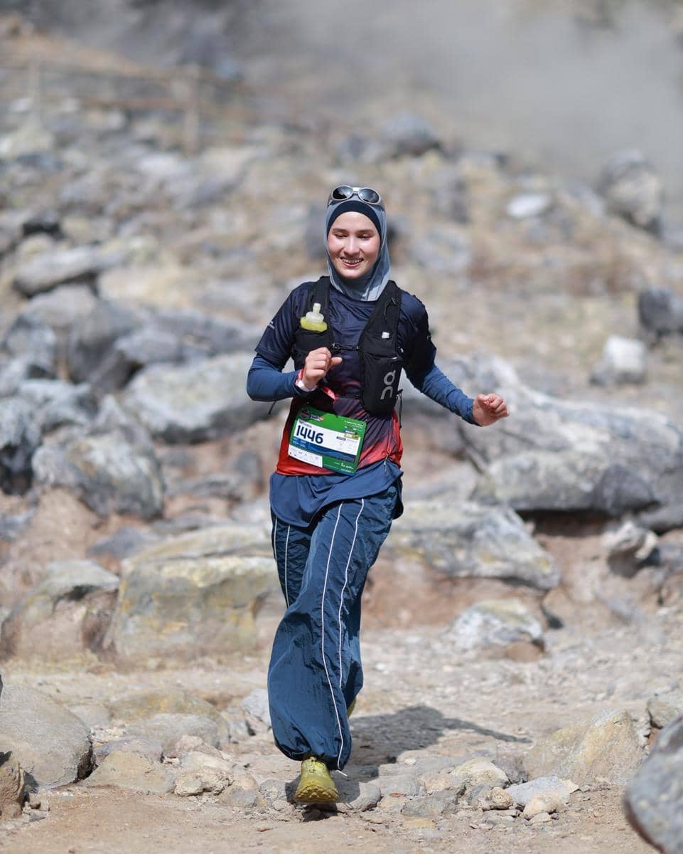 Dwi Handayani pertama kali ikut trail run di Cikole