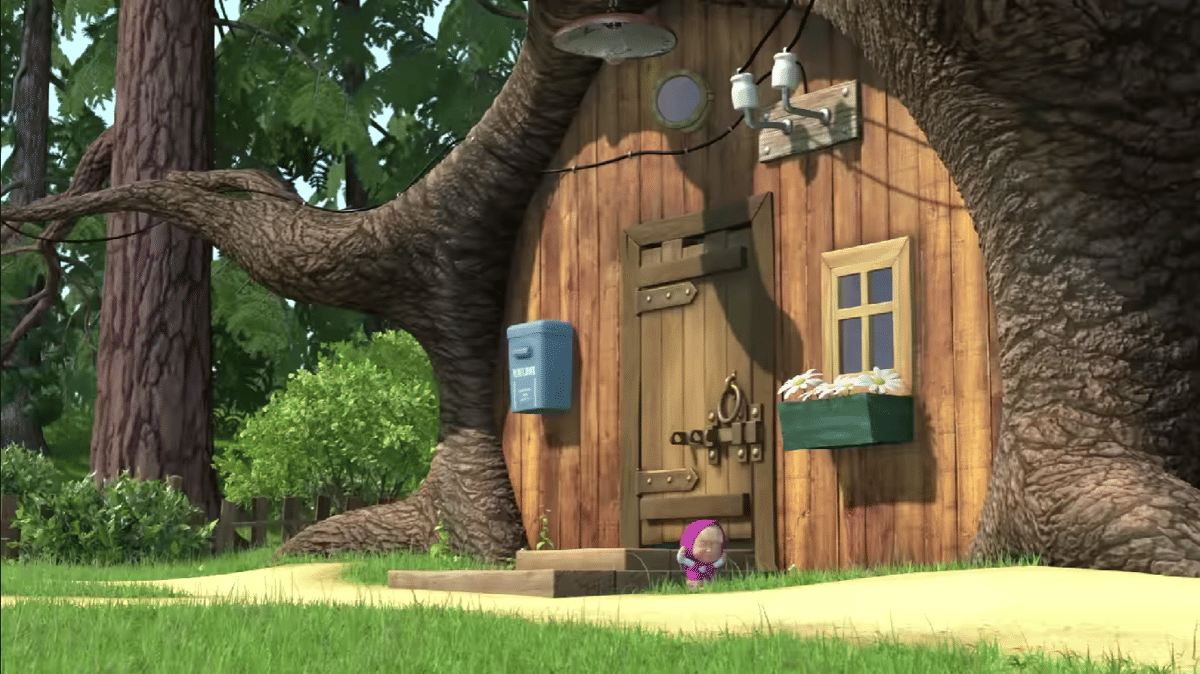 potret rumah Bear di Masha and The Bear