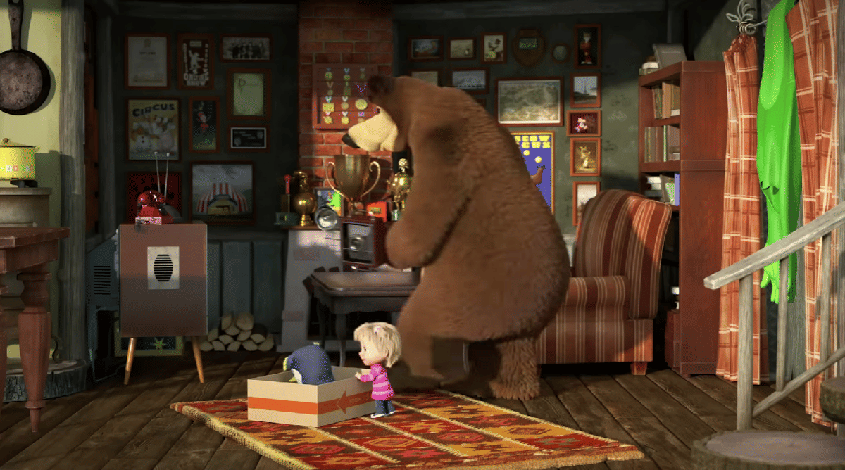 potret rumah Bear di Masha and The Bear