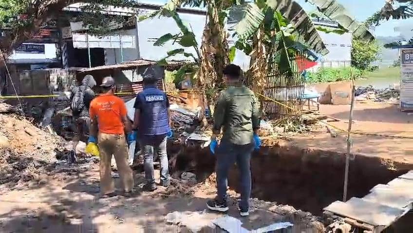 Lokasi pekerja tewas tertimpa tembok di Gowa, Sulawesi Selatan, Senin (14/9/2026). Dok. Polresta Gowa