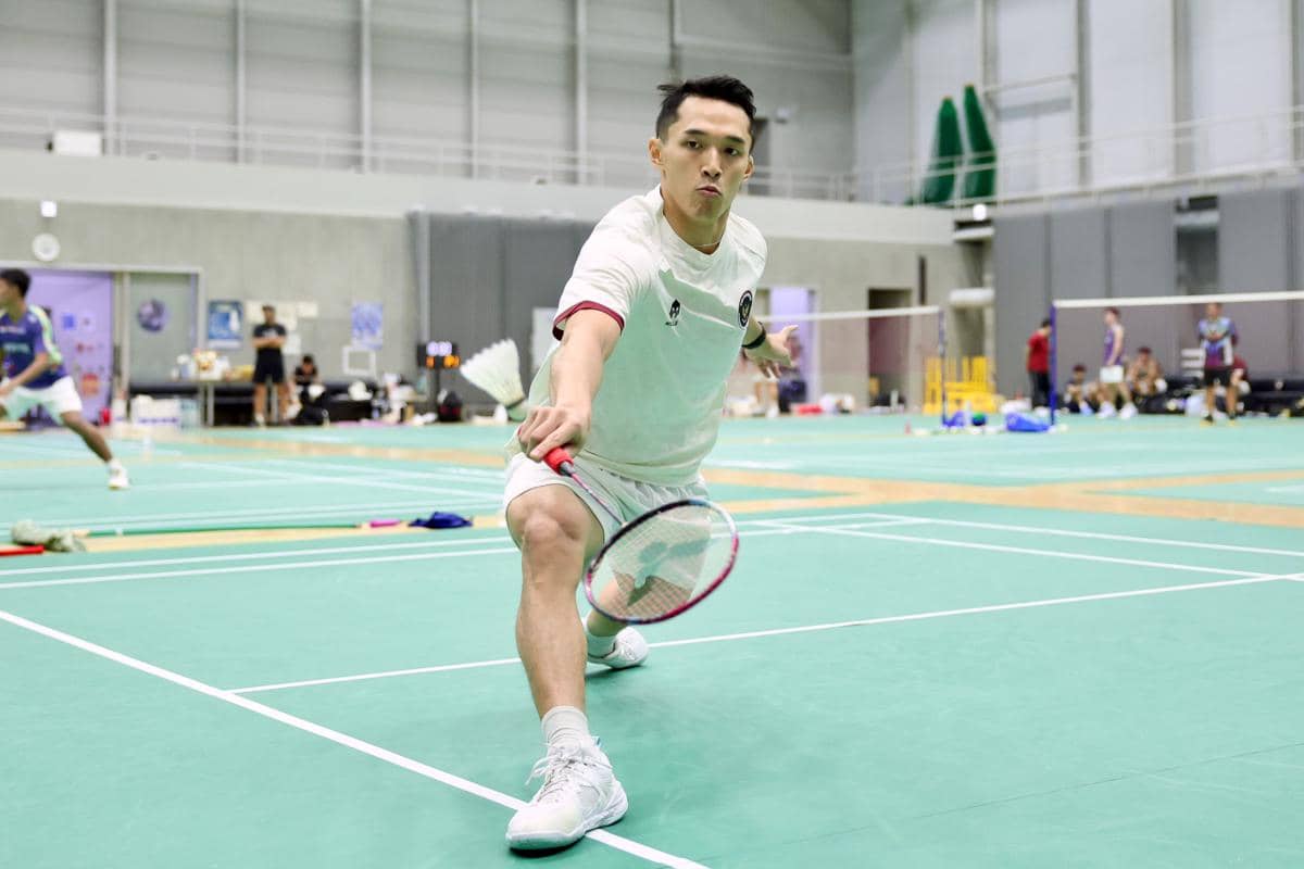 Jonatan Christie saat menjalani latihan dalam TC jelang Asian Games 2026 (dok.PP PBSI)