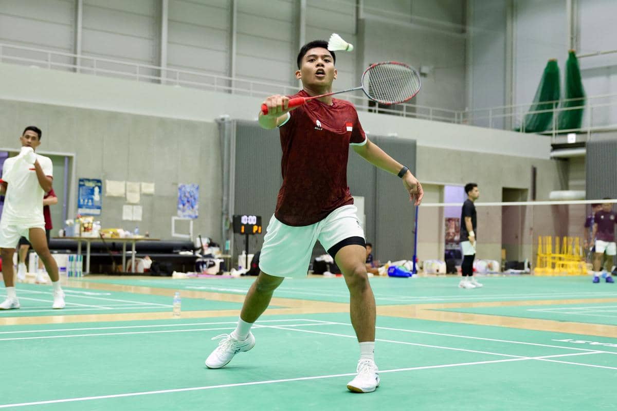 Moh. Zaki Ubaidillah saat menjalani latihan dalam TC jelang Asian Games 2026 (dok.PP PBSI)