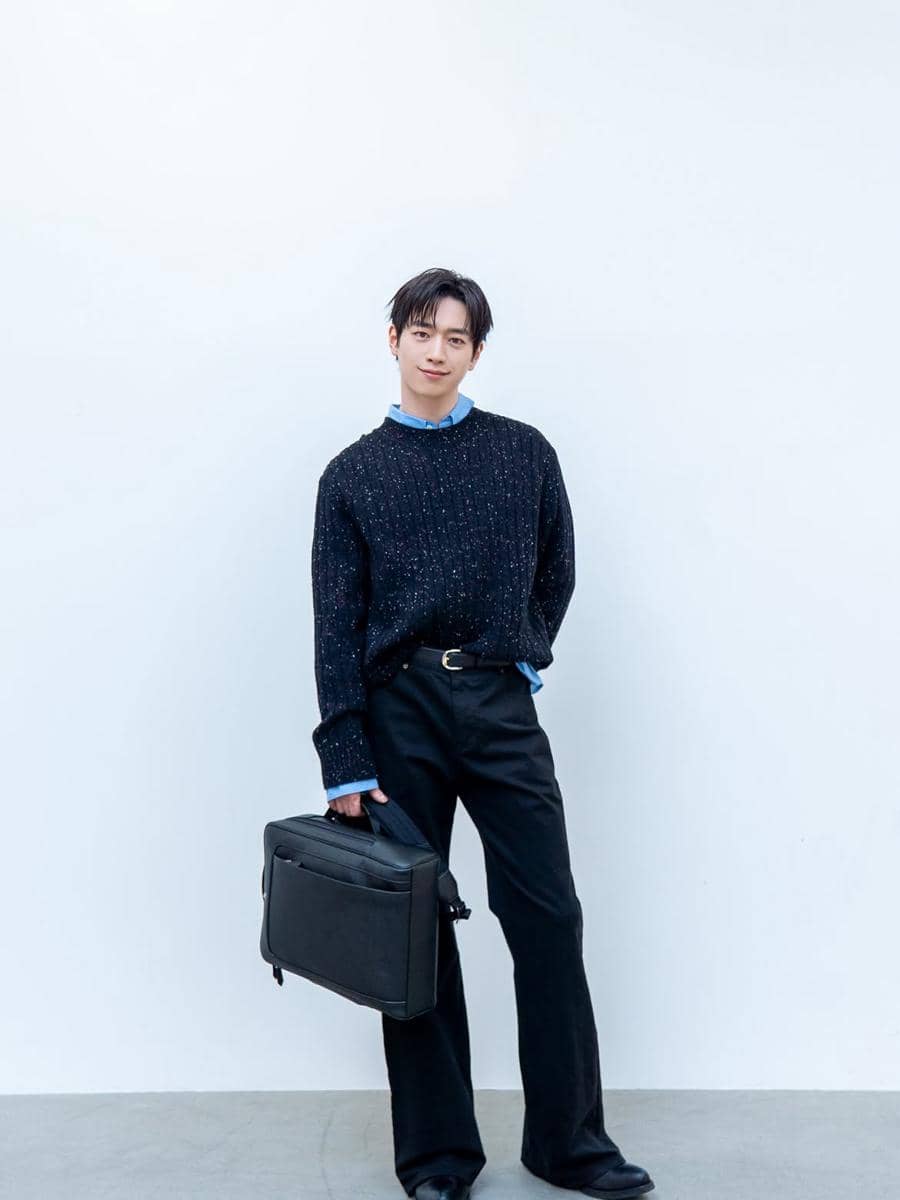 inspirasi styling outer untuk acara formal ala Seo Kang Joon