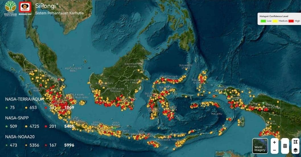 Rekor Baru Hotspot Sumsel: Hari Ini Sentuh 3.039 Titik, OKI Membara