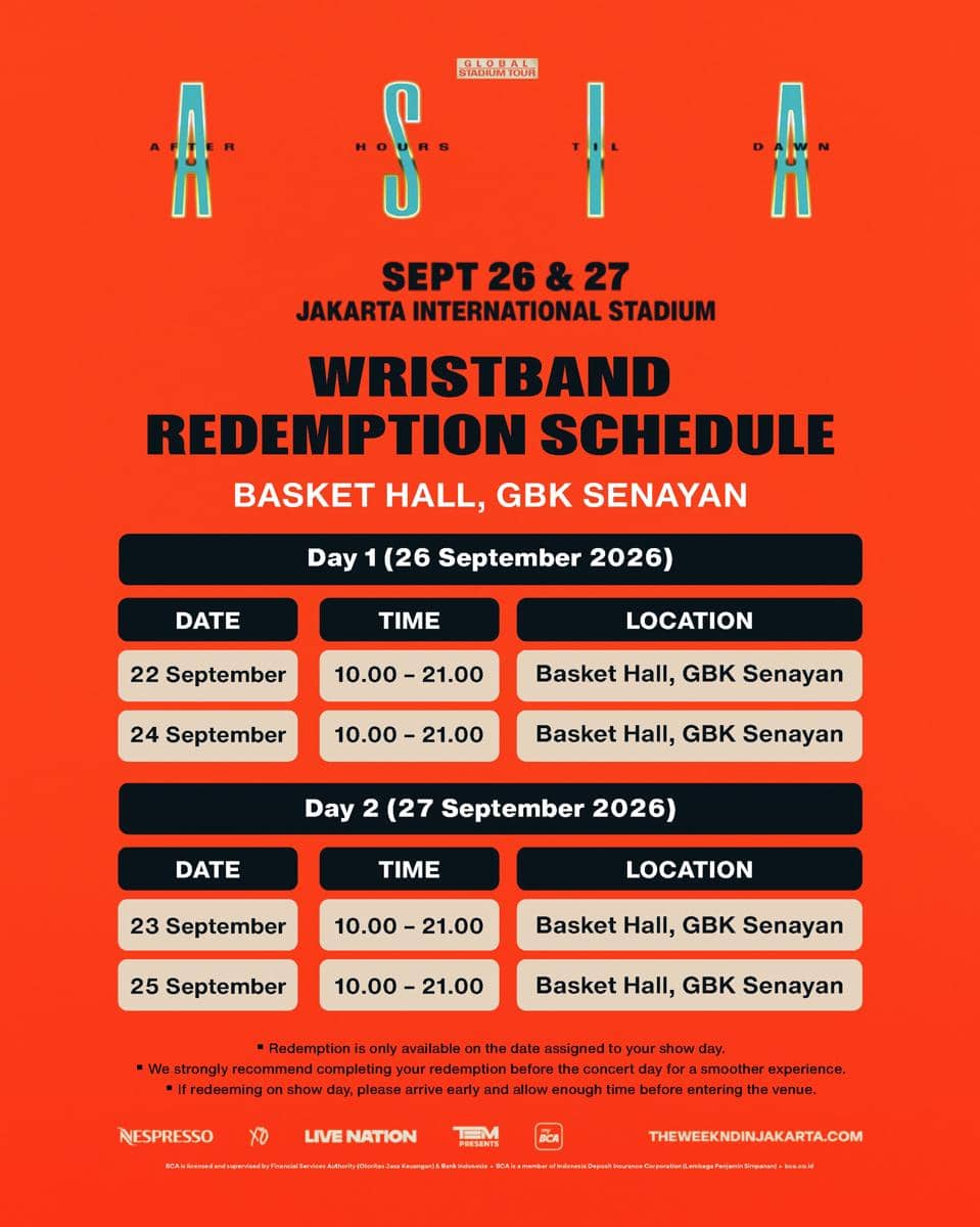 Poster Instagram berisi panduan cara menukar tiket konser The Weeknd di Jakarta dari TEMGTM untuk penonton.